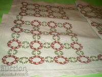 Ρετρό χειροποίητη κεντημένη κουβέρτα σταυροβελονιάς