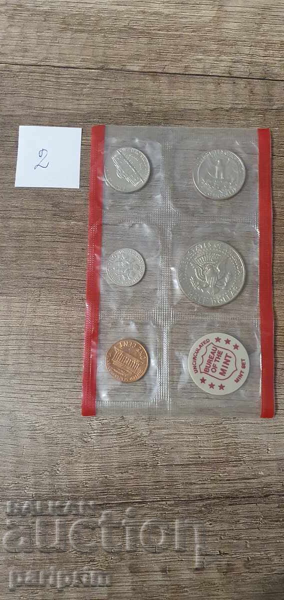 ΗΠΑ, 1972 "D" Σετ 5+1 τεμ. ΑΚΥΚΛΟΦΟΡΗΤΩΝ νομισμάτων, ΒΖΤ με τιμή € 1.50 | 2.93 BGN