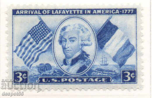 1952. SUA. 175 de ani de la sosirea Marchizului de La Fayette