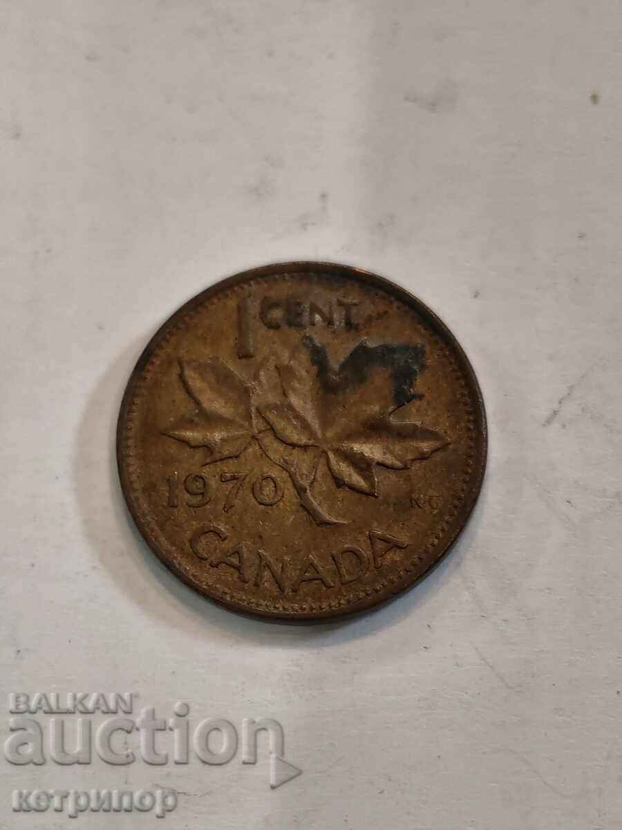 Канада 1 цент 1970 г. медна монета