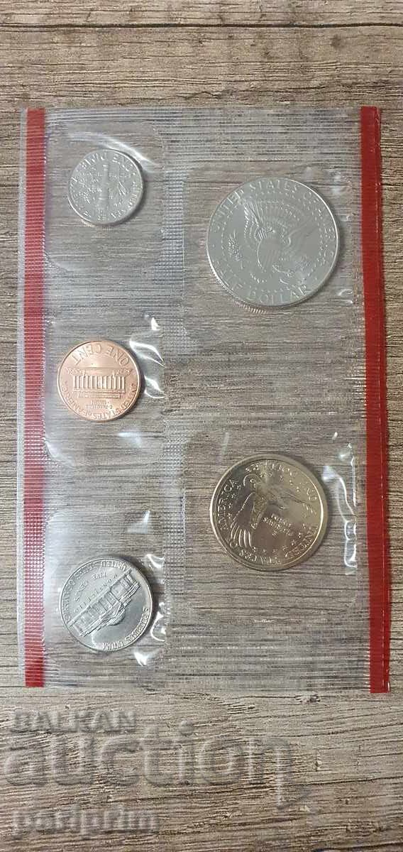 Δημοπρασία ΗΠΑ, 2000. Σειρά 5 νομισμάτων (συμπεριλαμβανομένου "Χρυσού δολαρίου"). ΒΖΤ