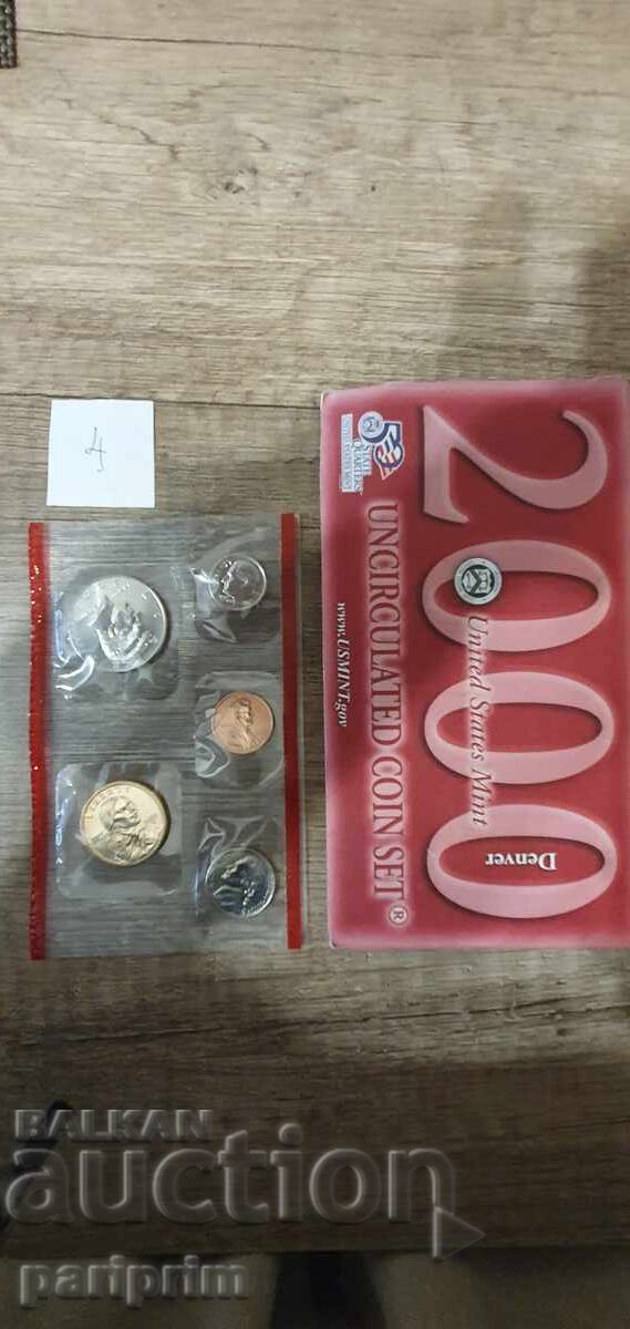 ΗΠΑ, 2000. Σειρά 5 νομισμάτων (συμπεριλαμβανομένου "Χρυσού δολαρίου"). ΒΖΤ