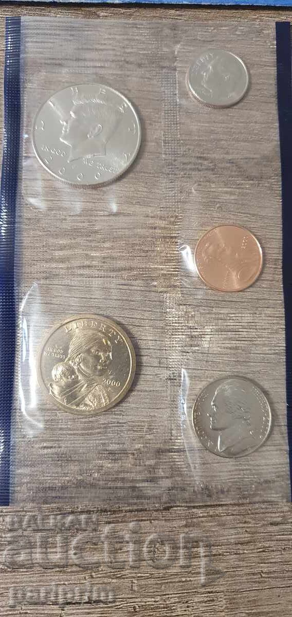 ΗΠΑ, 2000. Σειρά 5 νομισμάτων (συμπεριλαμβανομένου "Χρυσού δολαρίου"). ΒΖΤ με τιμή € 4.50 | 8.80 BGN