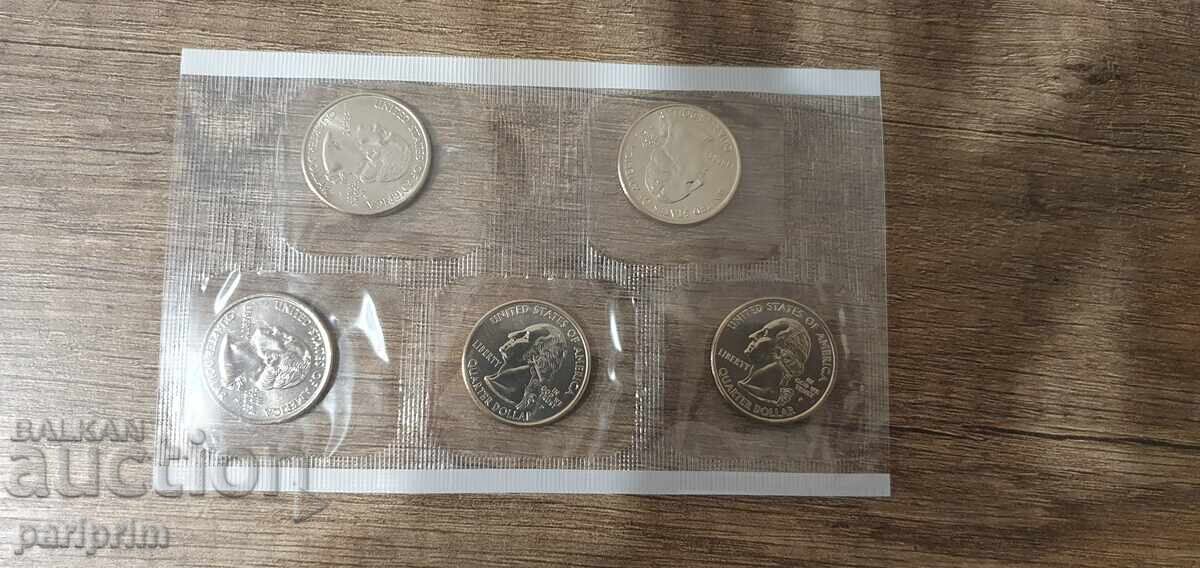 Δημοπρασία ΗΠΑ, 2000. Σειρά 10 αμεταχείριστων νομισμάτων. BZC