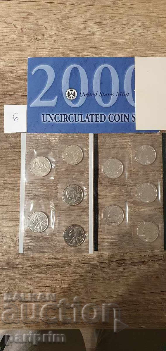 ΗΠΑ, 2000. Σειρά 10 αμεταχείριστων νομισμάτων. BZC