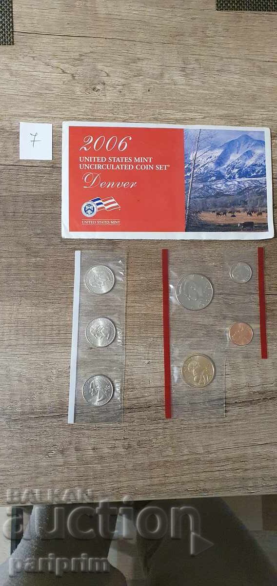 SUA, 2006. Lot de 7 monede necirculate. BZC