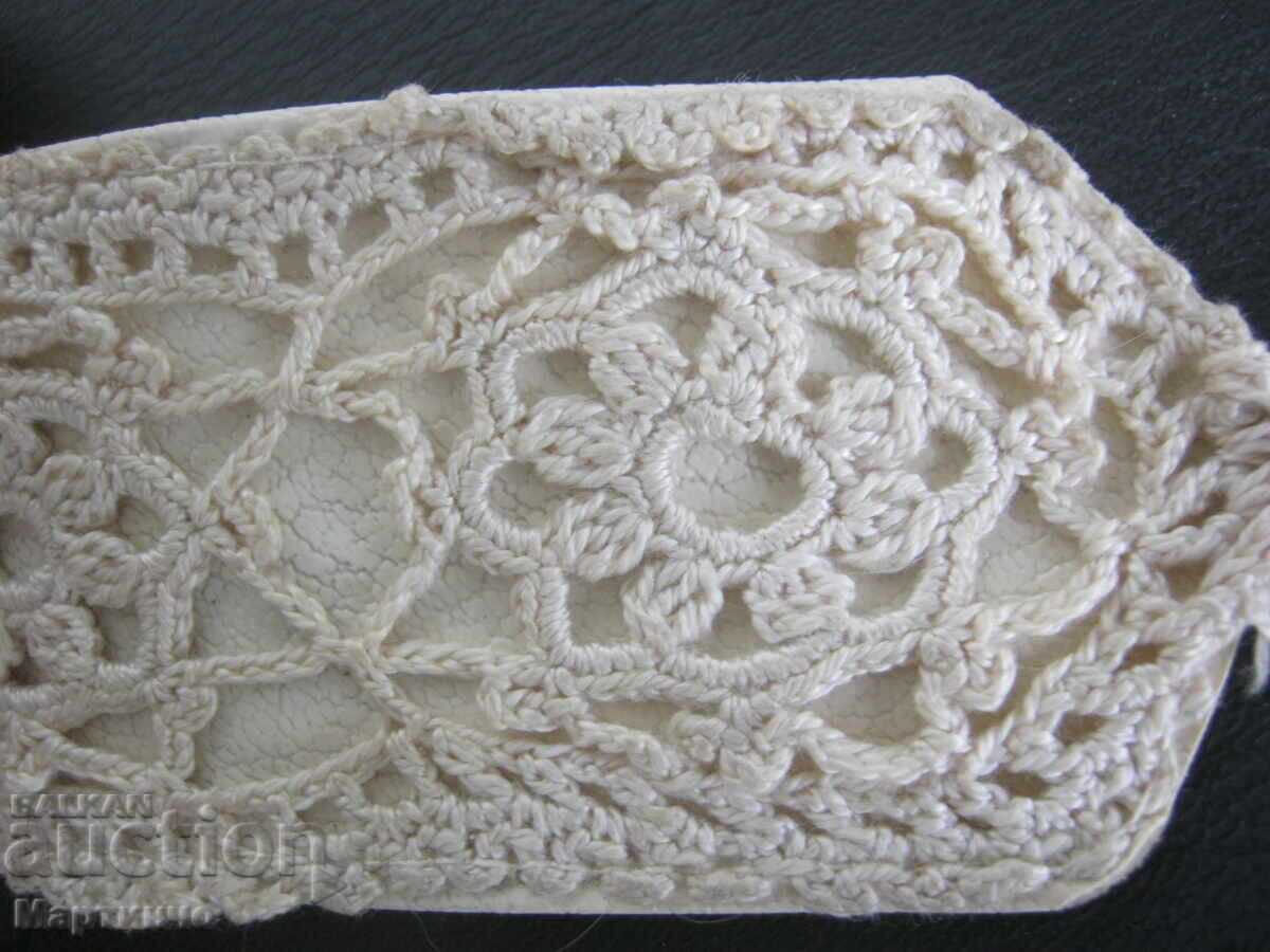 Curea veche brodată broderie dantelă cordon - 5