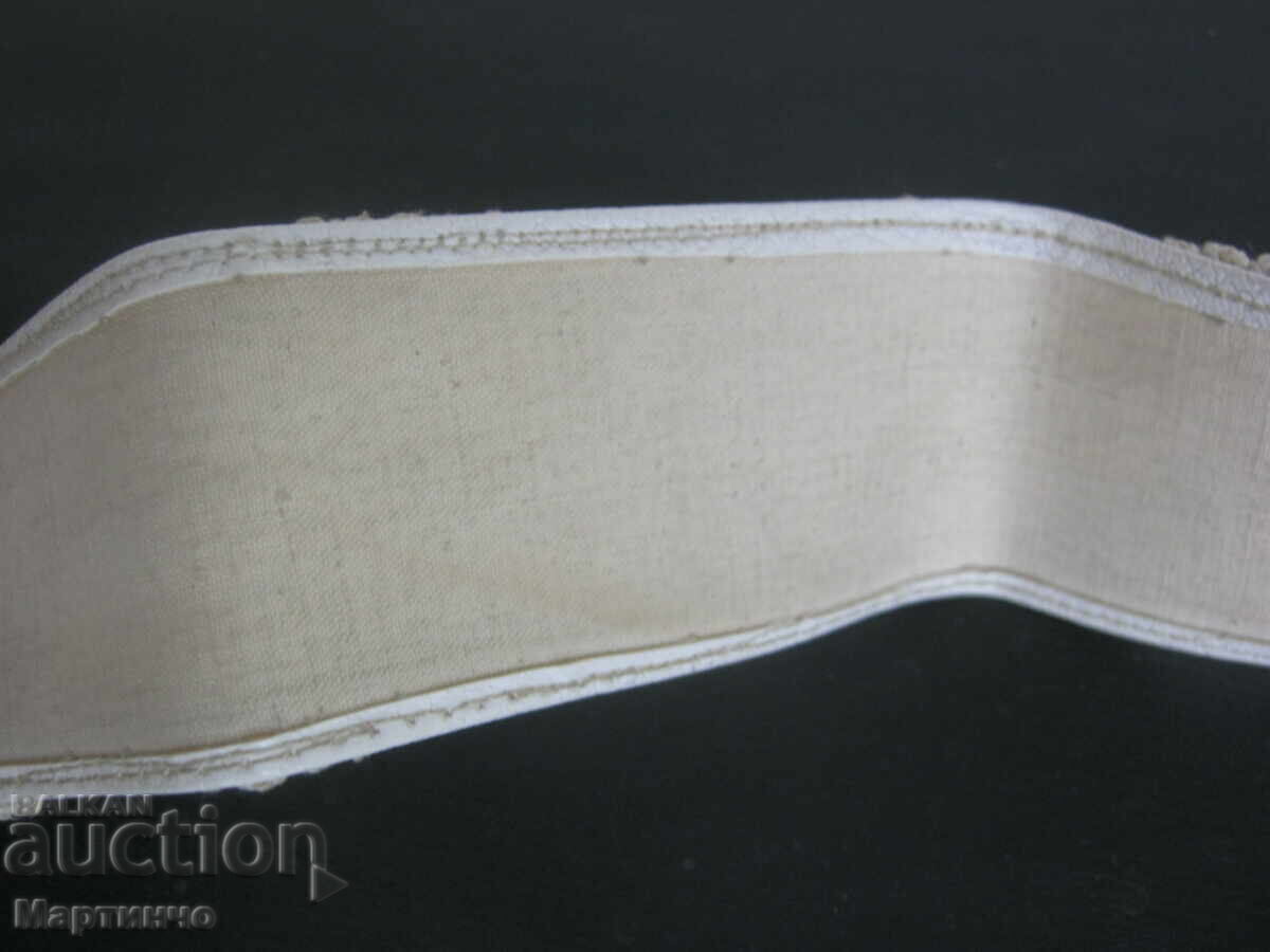 Curea veche brodată broderie dantelă cordon - 7