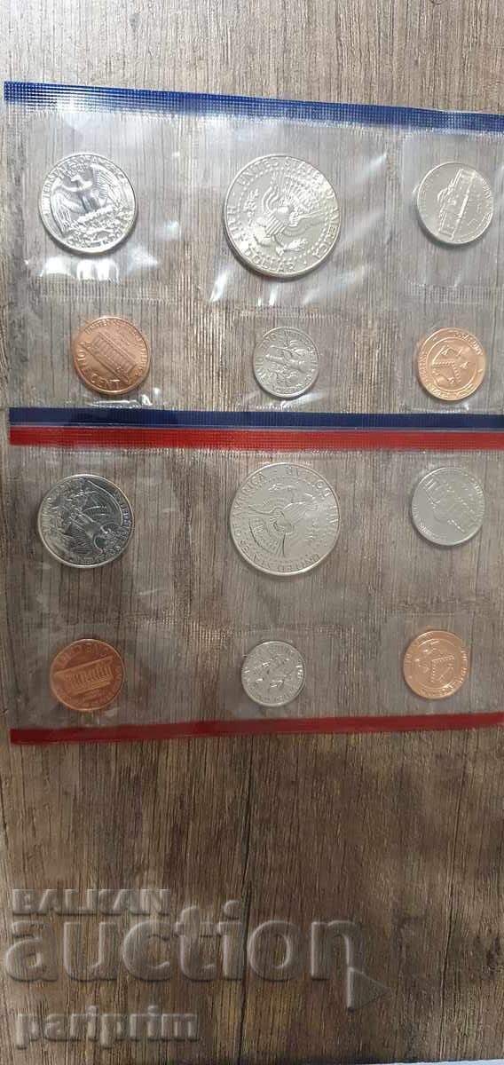 Livrarea SUA, 1998. Lot de 12 monede necirculate. BZC