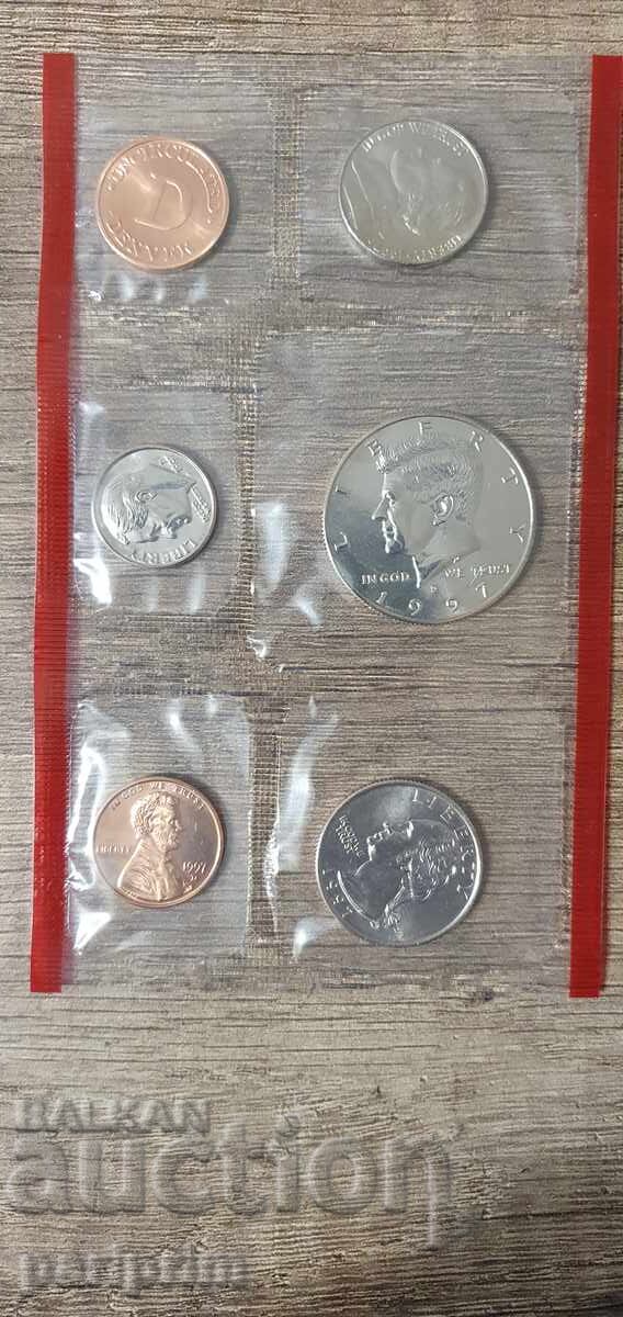 Licitație SUA, 1997. Lot de 6 monede necirculate. BZC