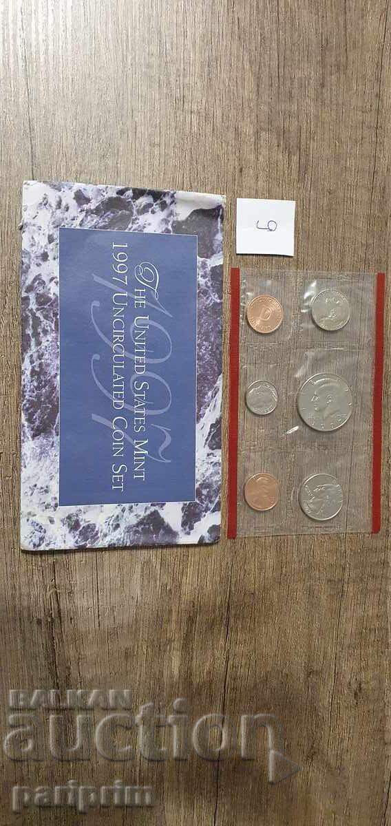 SUA, 1997. Lot de 6 monede necirculate. BZC