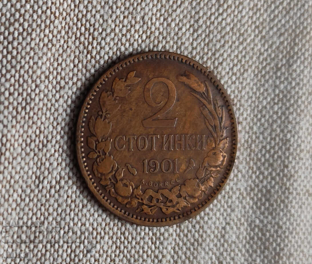 2 STOTINKI 1901 AN