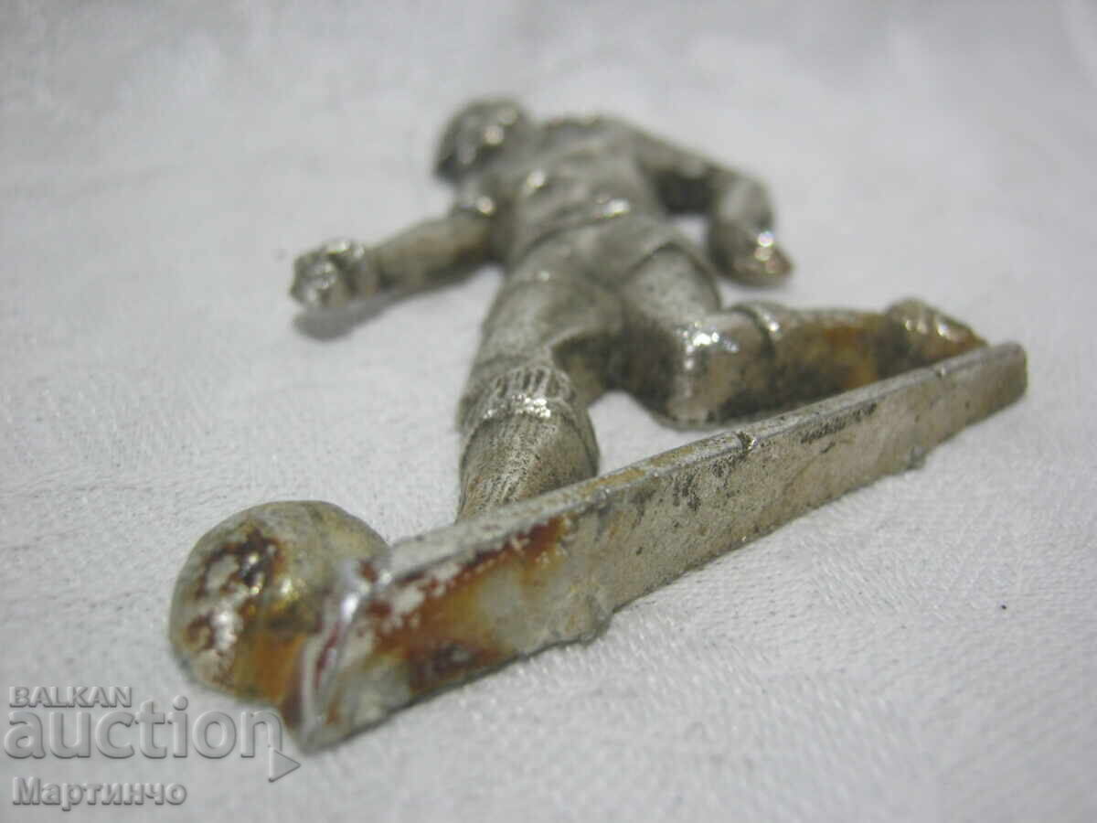 Old small aluminum figurine of a football player 5.7 cm - 5