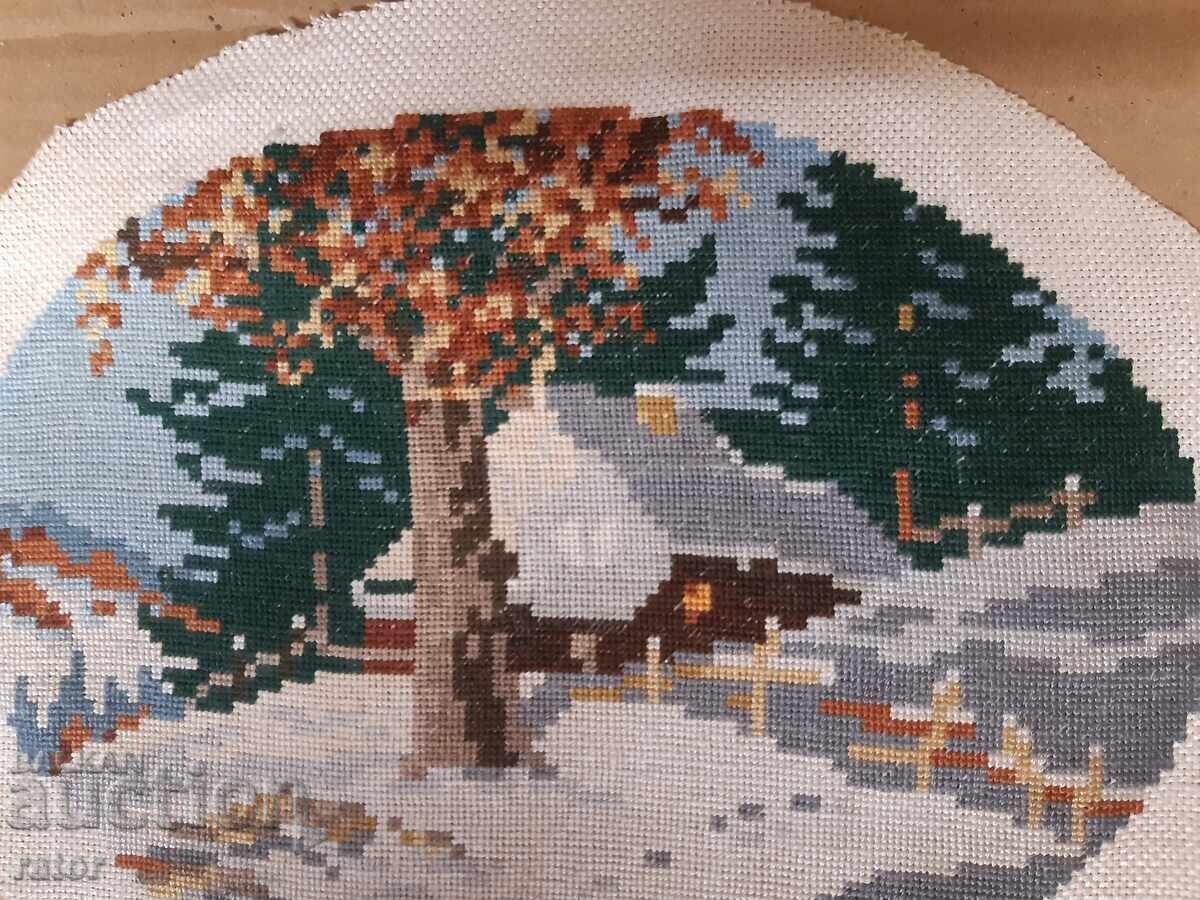 Old hand-stitched tapestry WINTER with price € 10.00 | 19.56 BGN