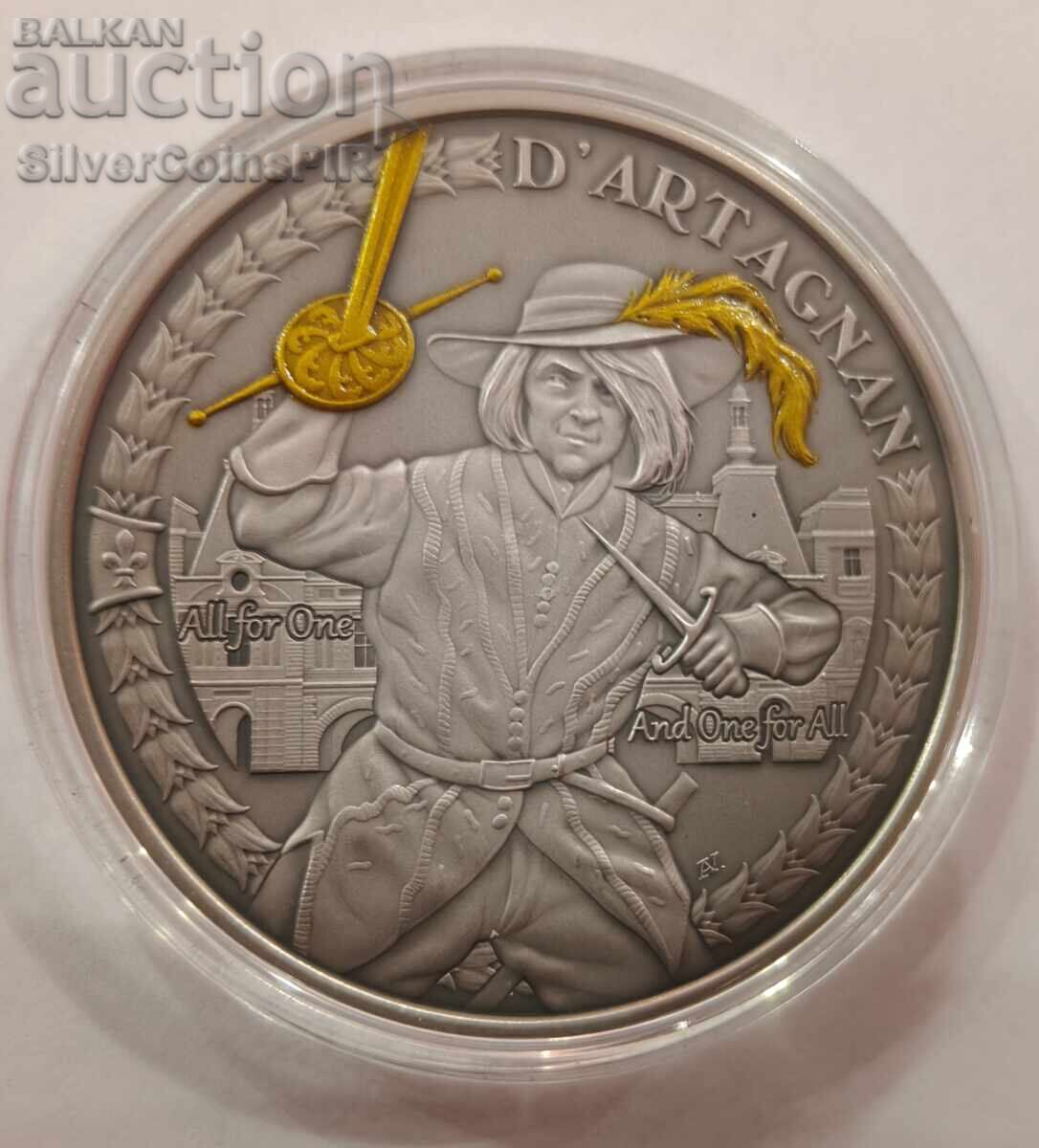 Silver 1 oz D'Artagnan The Three Musketeers 2021 Niue Islands