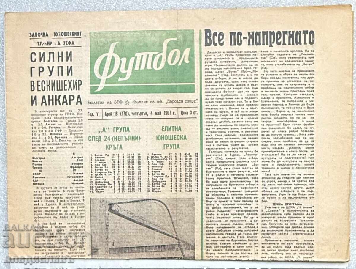 Вестник Футбол 4 май 1967 г. ЦСКА - Интер Милано