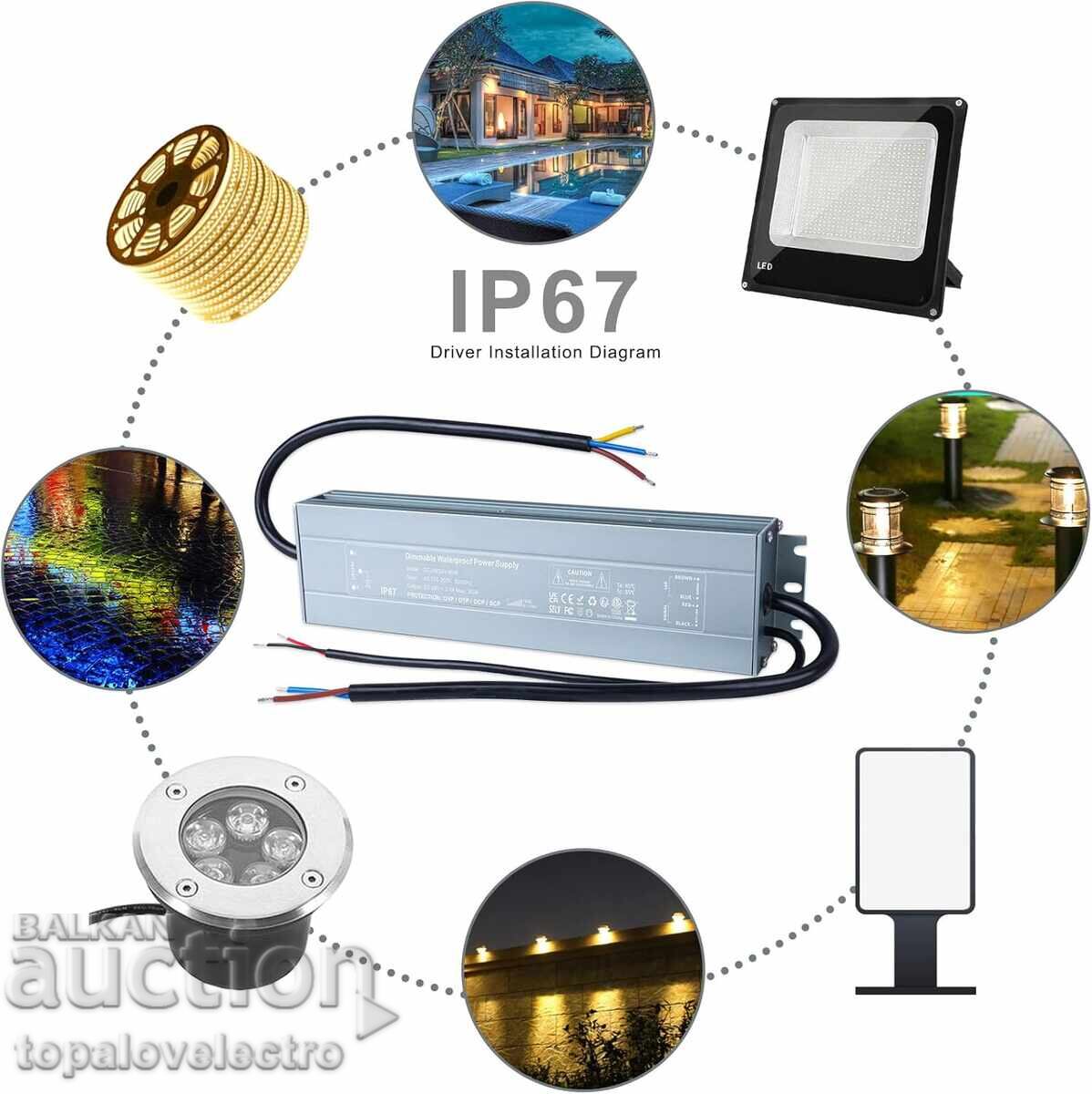 НОВ! LED драйвер 24V 60W димируем IP67 – водоустойчив - 6