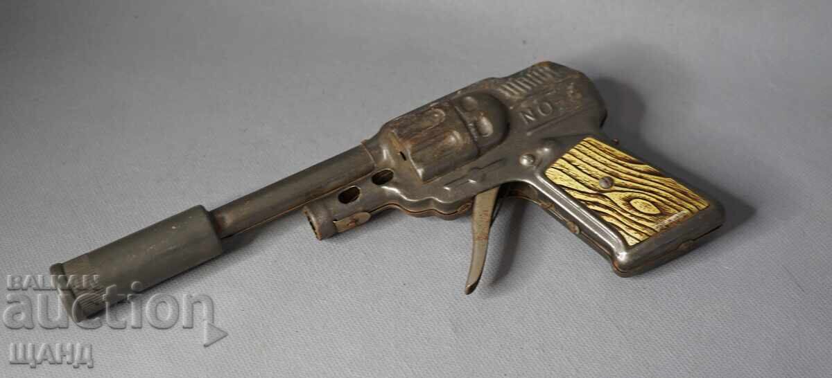 Old Japanese metal toy model revolver pistol - 5