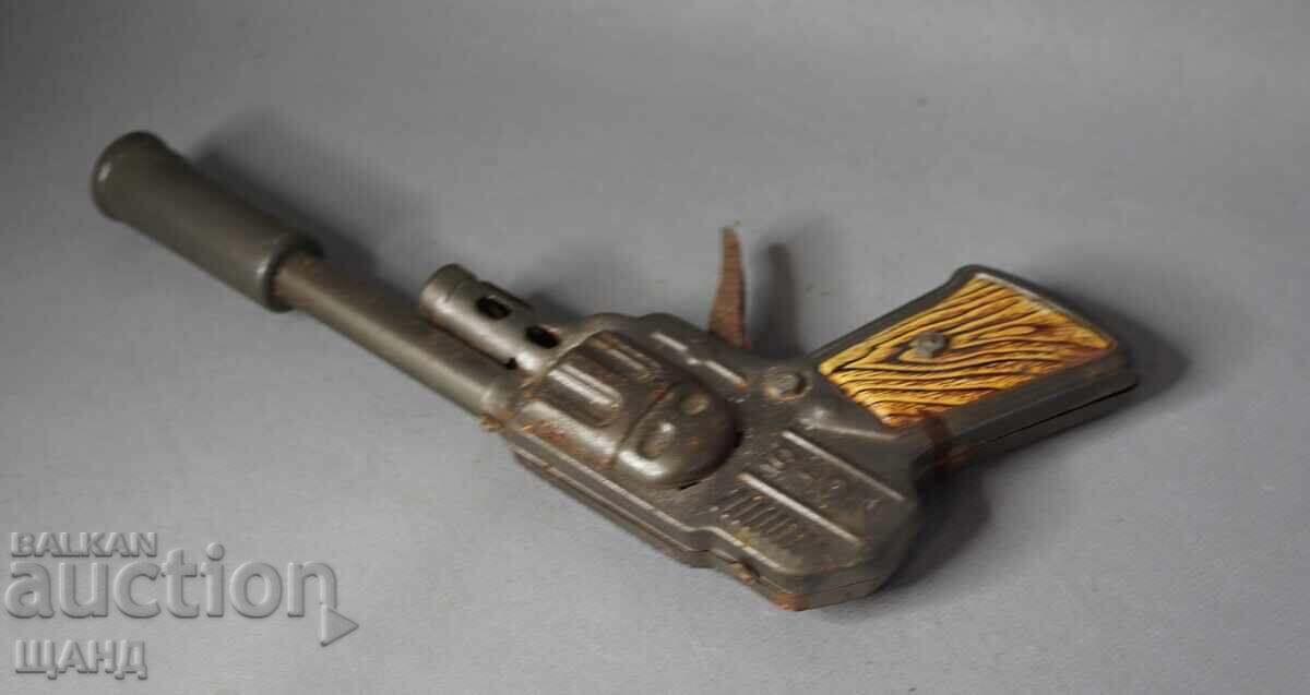 Old Japanese metal toy model revolver pistol - 6