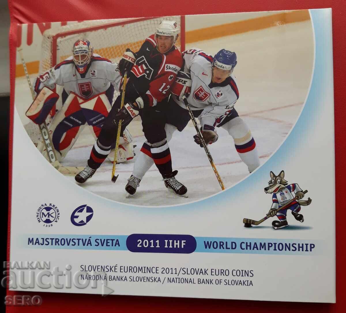 Slovakia - SET 2011 - 8 Euro coins and medal - World Ice Hockey Championship with price € 29.00 | 56.72 BGN