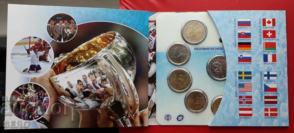 Auction  Slovakia - SET 2011 - 8 Euro coins and medal - World Ice Hockey Championship
