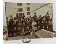 SHIP CAPTAIN OLD GROUP PHOTO PHOTOGRAPH PHOTOGRAPH CARDBOARD