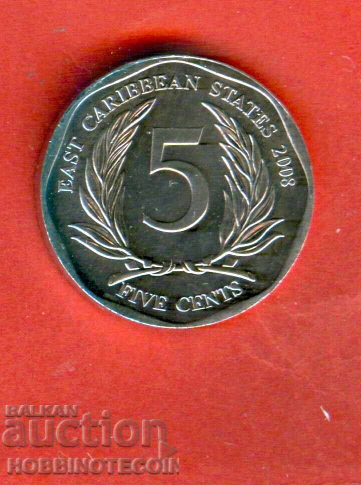 ESTUL CARIBELOR EAST CARIBEAN 5 Cenți emisie 2008 UNC