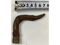 OVER 100-YEAR-OLD BONE HANDLE UMBRELLA CANE WALKING STICK BONE