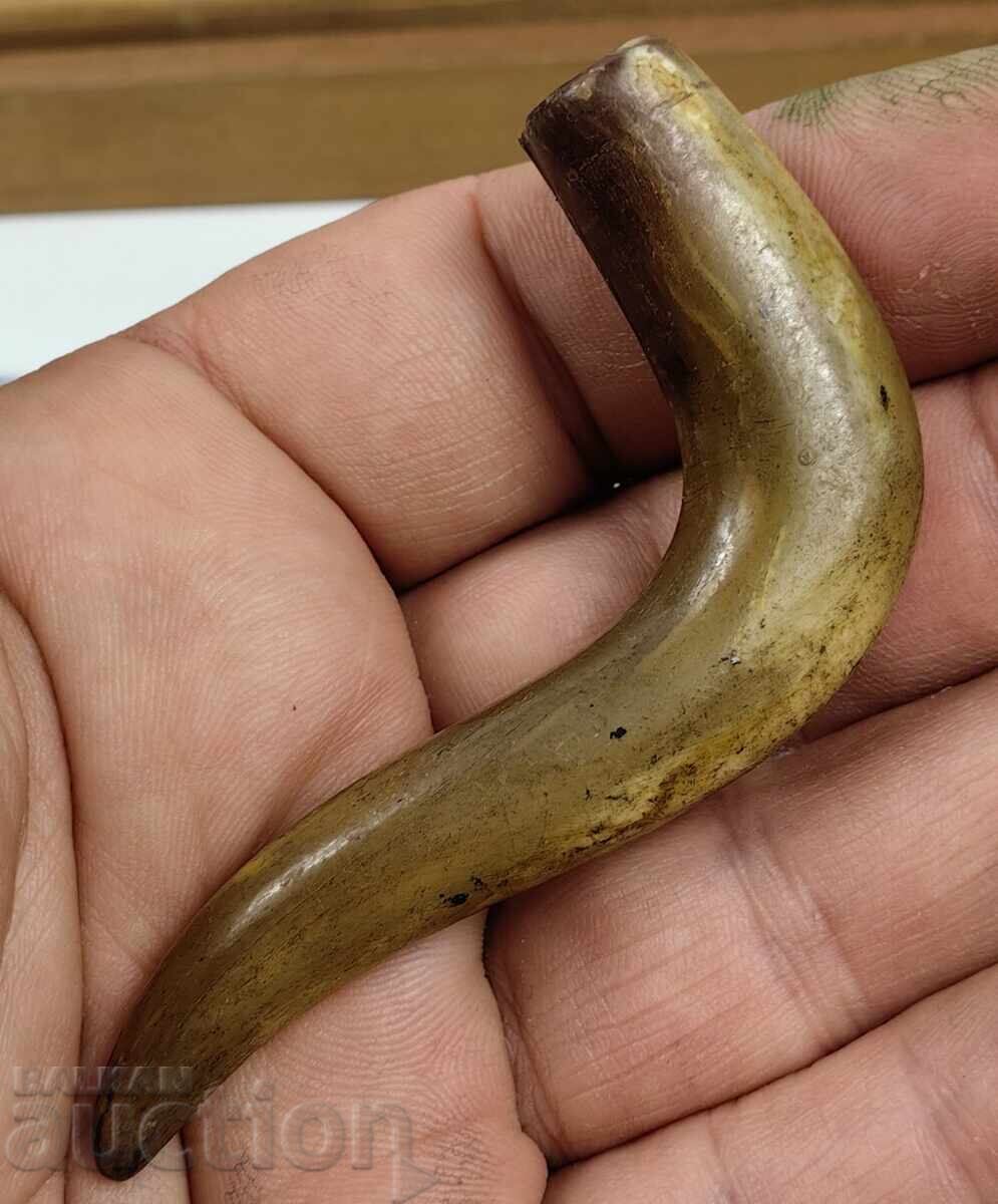 Παράδοση Πάνω από 100 ετών λαβή από κόκαλο ομπρέλα μπαστούνι μπαστούνι κόκαλο