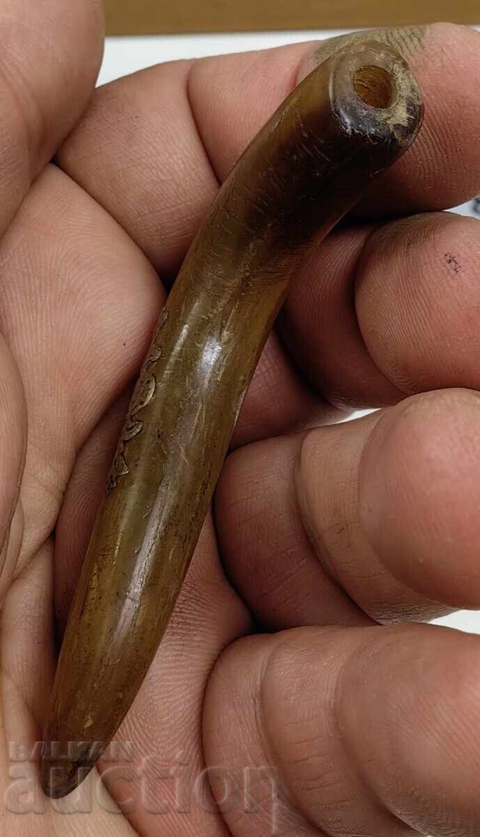 Πάνω από 100 ετών λαβή από κόκαλο ομπρέλα μπαστούνι μπαστούνι κόκαλο - 6