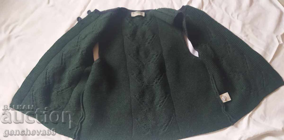 Παράδοση ΡΕΤΡΟ πλεκτό πράσινο μάλλινο γιλέκο SCHEIBER