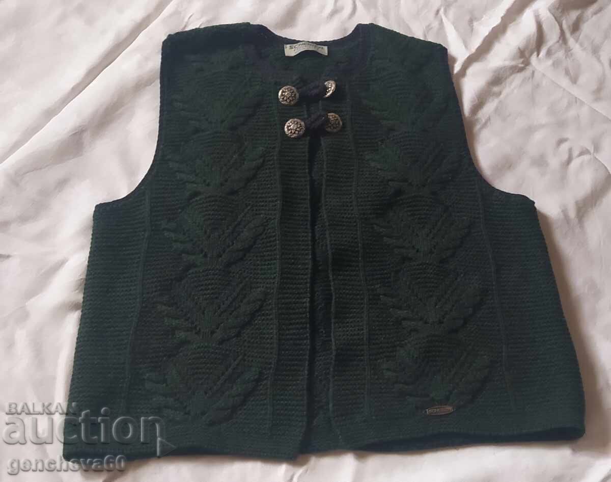 Retro knitted green wool vest SCHEIBER - 7 Retro knitted green wool vest SCHEIBER - 7