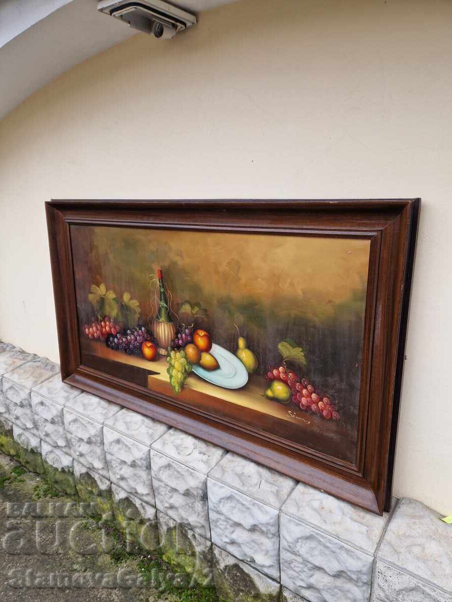 Still life, huge, masterly, oil, framed, canvas - 5