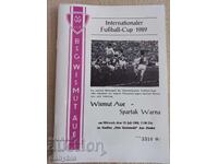 Football Program - Wismut Aue - Spartak Varna 1989
