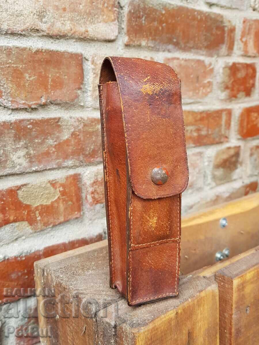 Delivery of Old Flashlight with Screwdriver in Leather Case and Bits