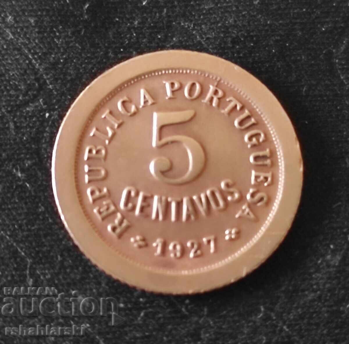 Monedă Portugalia 5 centavos [1927]