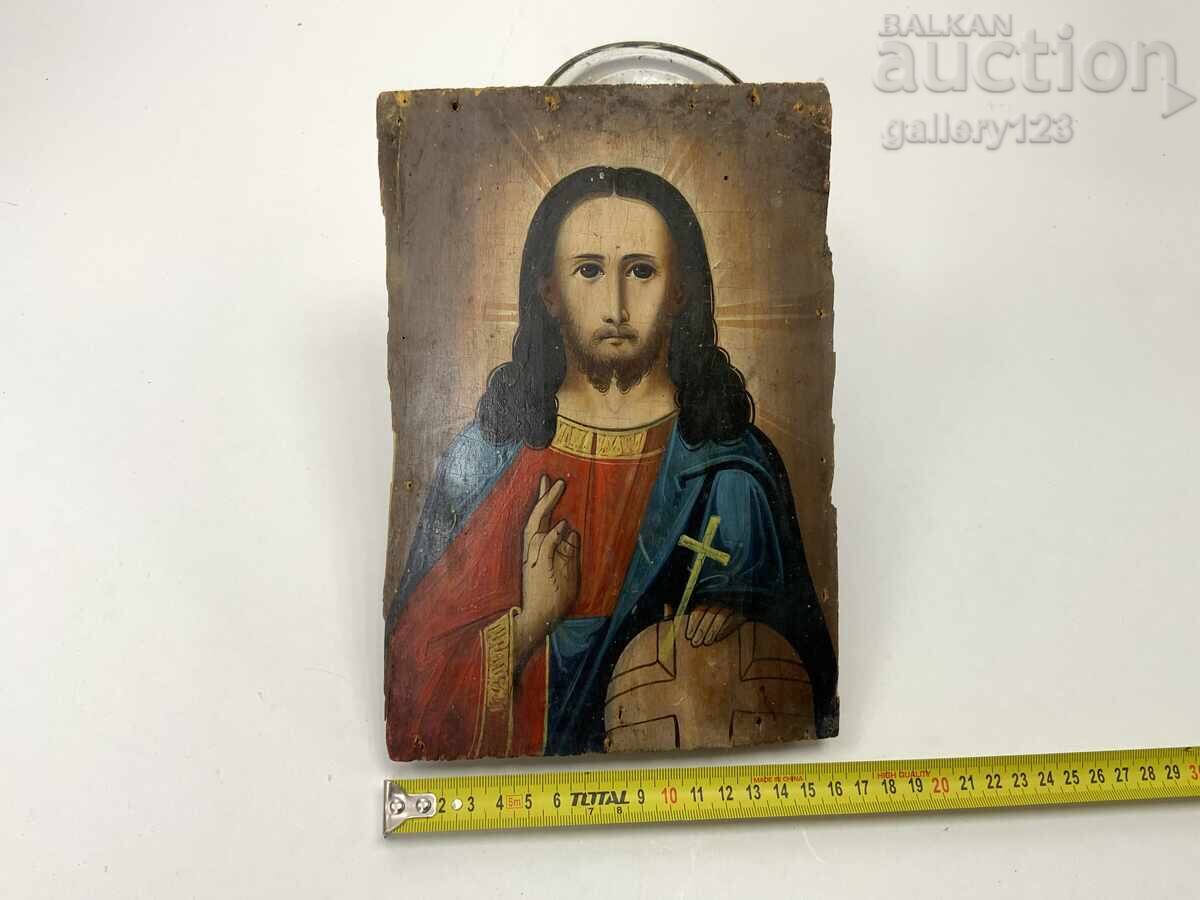 Παλιά ρωσική ζωγραφιστή εικόνα Ιησούς Χριστός με τιμή € 2.50 | 4.89 BGN