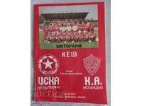 Program fotbal - CSKA - KA Islanda 1990