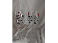 Χειροποίητες ζωγραφιστές κούπες κρασιού Εκείνη και Εκείνος ❤️