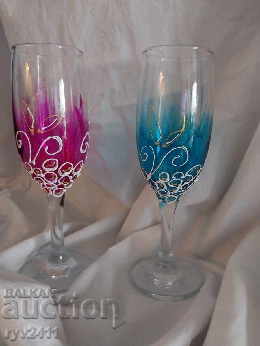 Hand-painted wine glasses Mars and Venus ❤️