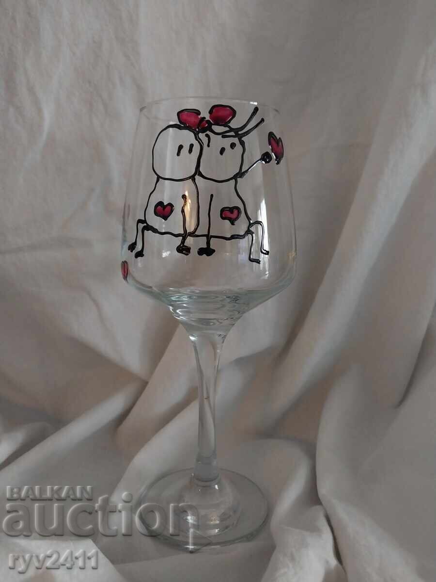 Căni de vin pictate manual Ea și El ❤️ cu preț € 16.80 | 32.86 BGN