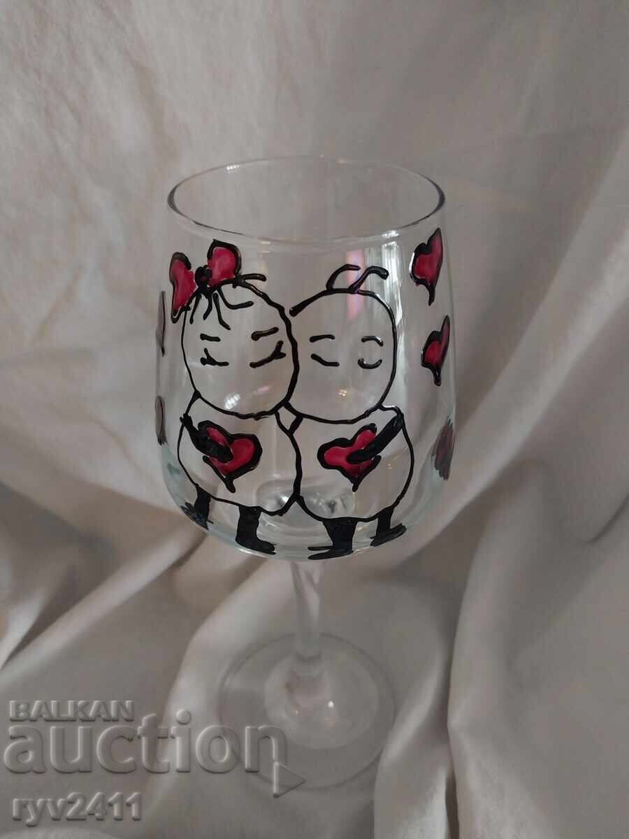 Căni de vin pictate manual Ea și El ❤️ - 5