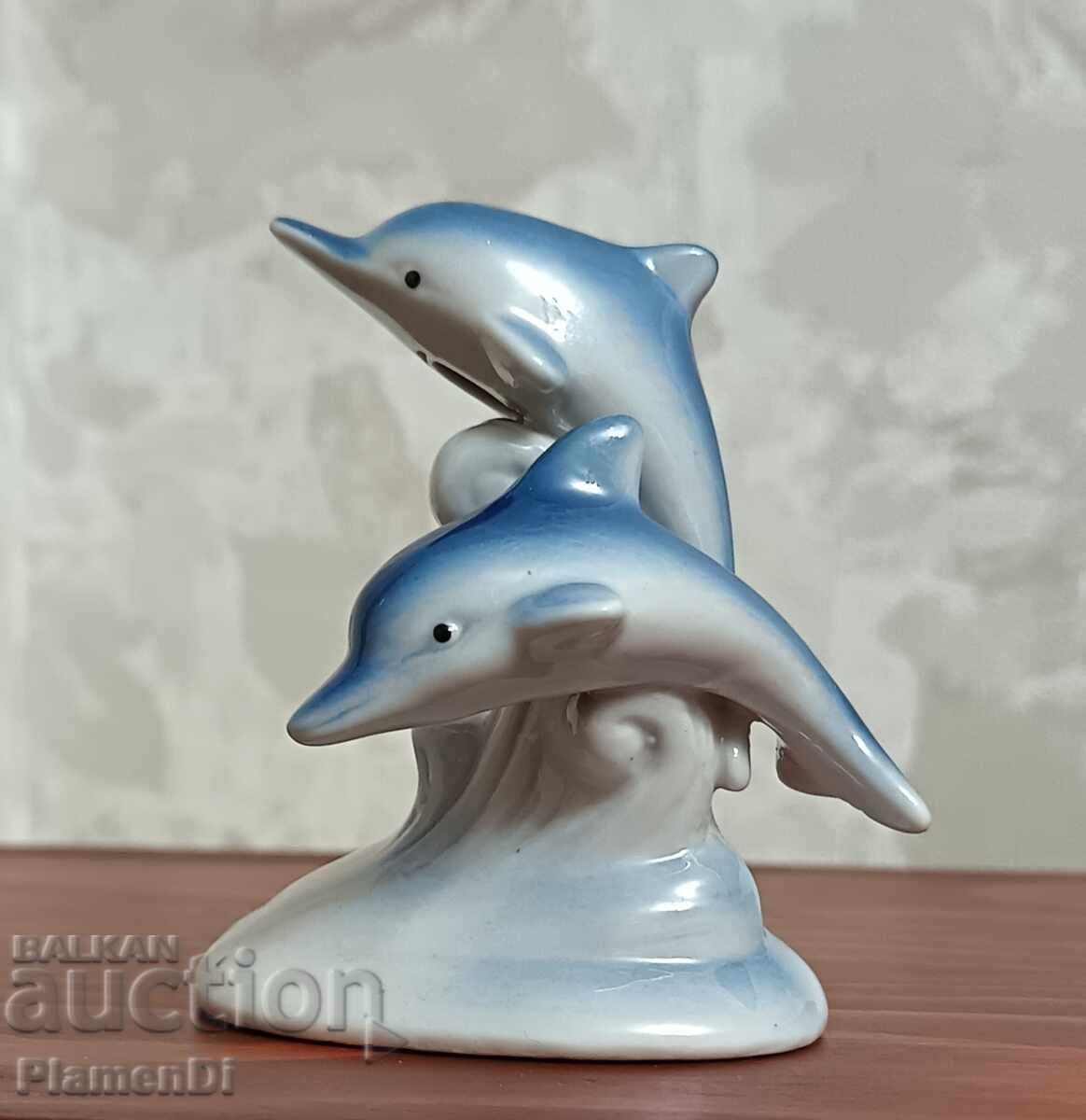 Αντίκα πορσελάνινο ειδώλιο Δελφίνι Αντίκα πορσελάνινο ειδώλιο Δελφίνι
