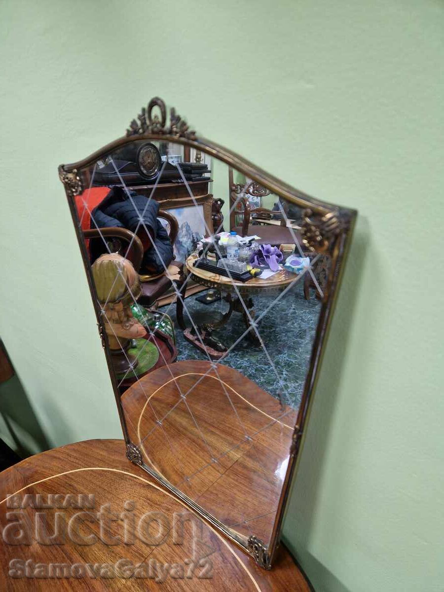 Licitație Oglindă antică englezească din bronz, superbă