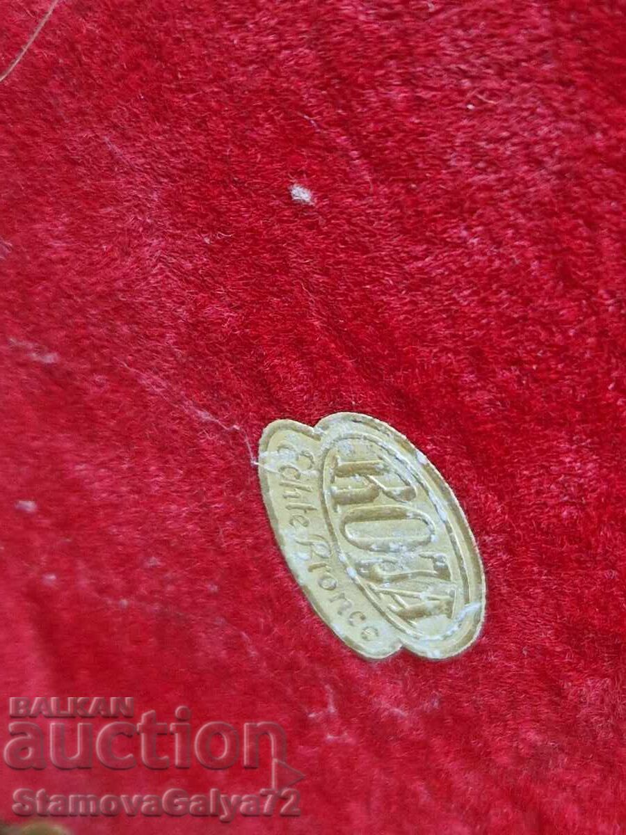 Oglindă antică englezească din bronz, superbă - 7