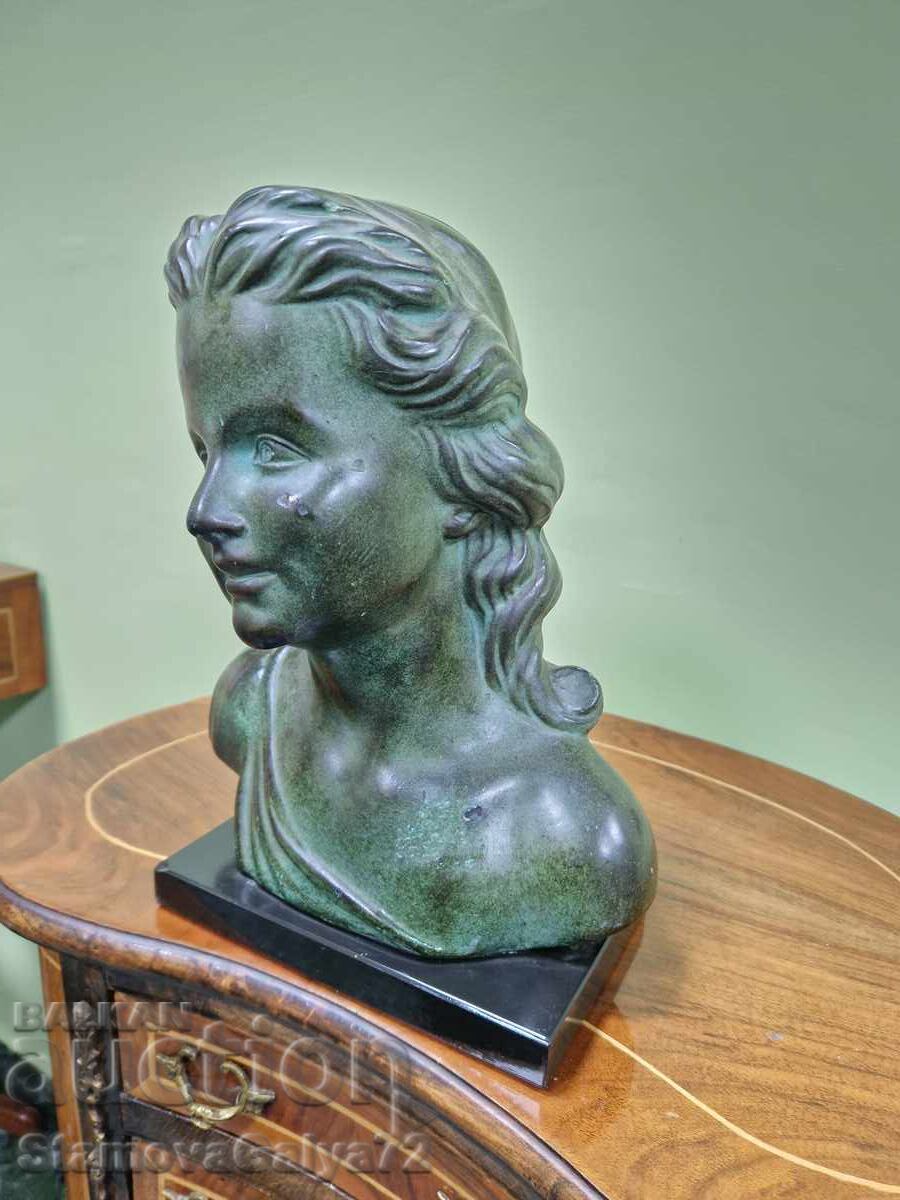 Livrarea Unic bust ceramic francez antic, de autor