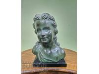 Μοναδική αντίκα γαλλική κεραμική προτομή καλλιτέχνη