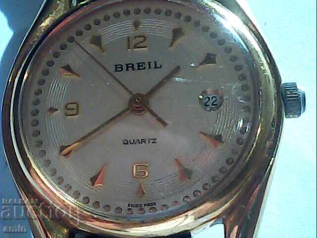 Gold-plated watch, works, no battery