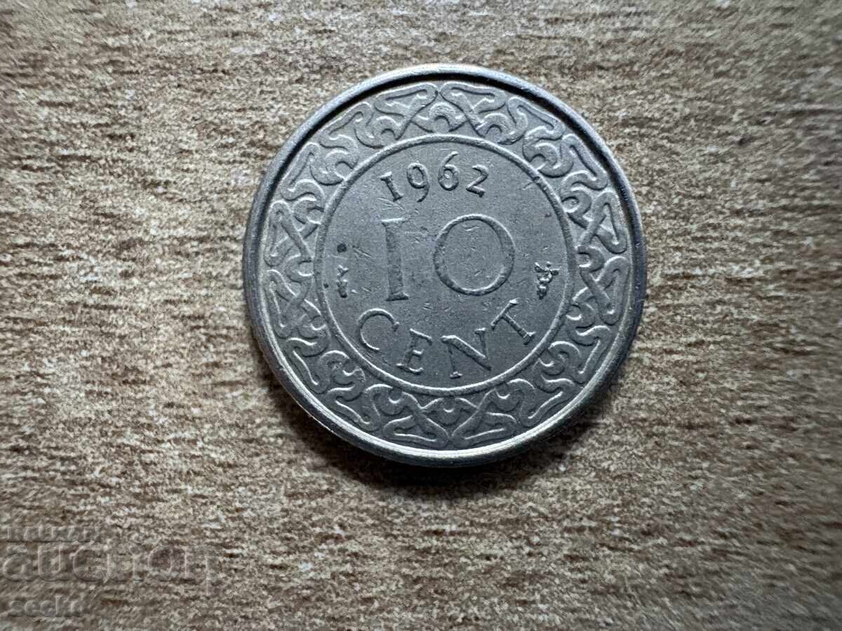 Σουρινάμ - 10 σεντ (1962)