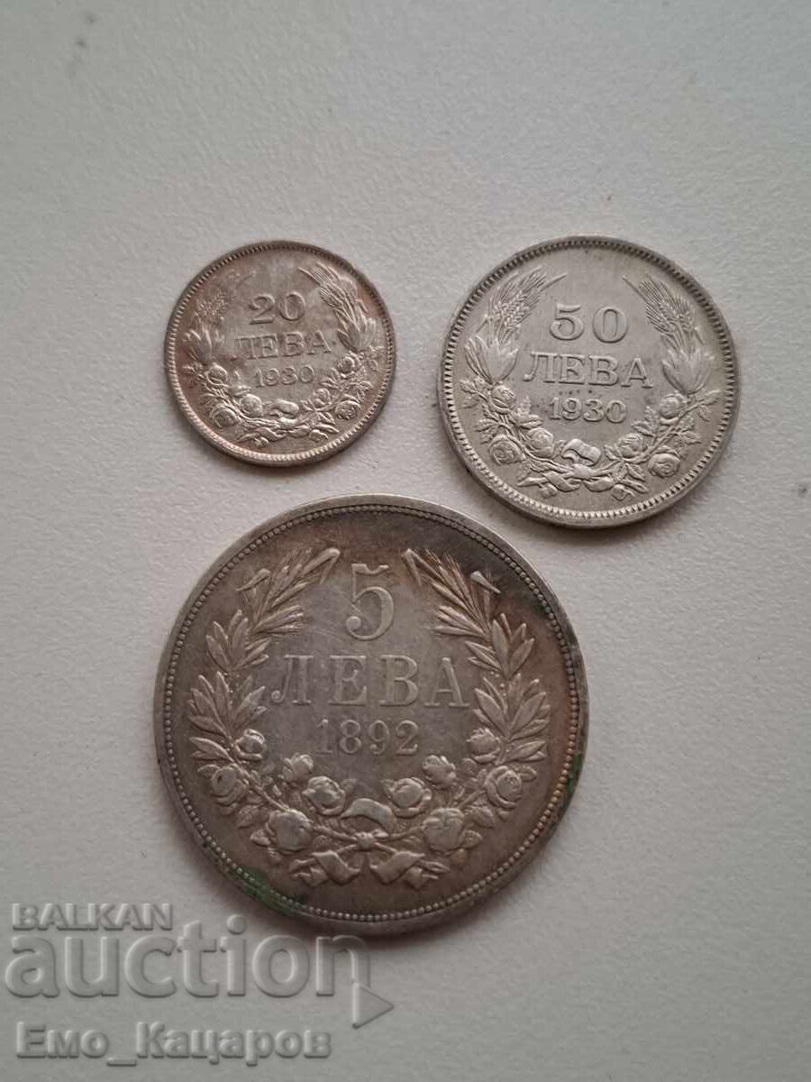 5lv 1892g. +20lv και 50lv 1930g
